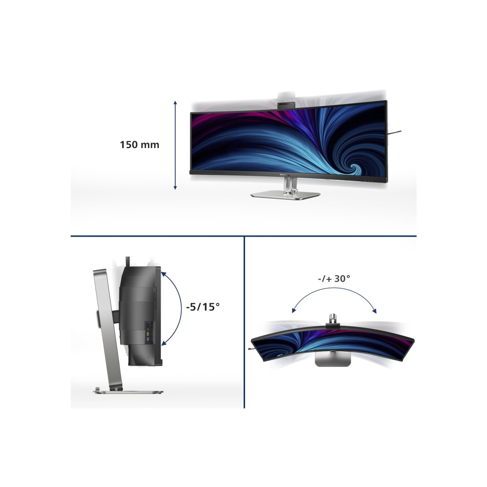 Produktbild för Philips 49B2U6903CH - 6000 Series - LED-skärm - böjd - 49" - HDR