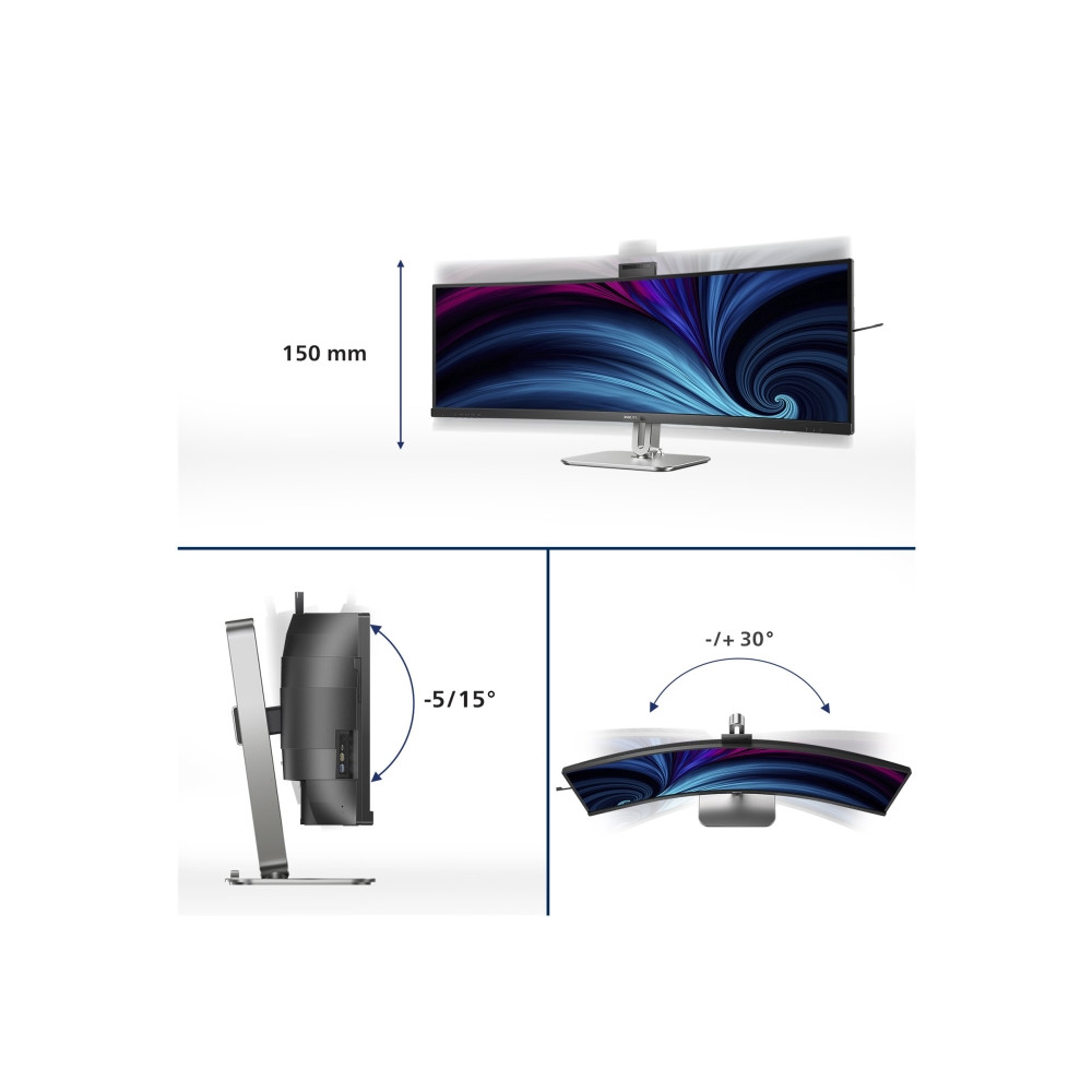 Produktbild för Philips 49B2U6903CH - 6000 Series - LED-skärm - böjd - 49" - HDR