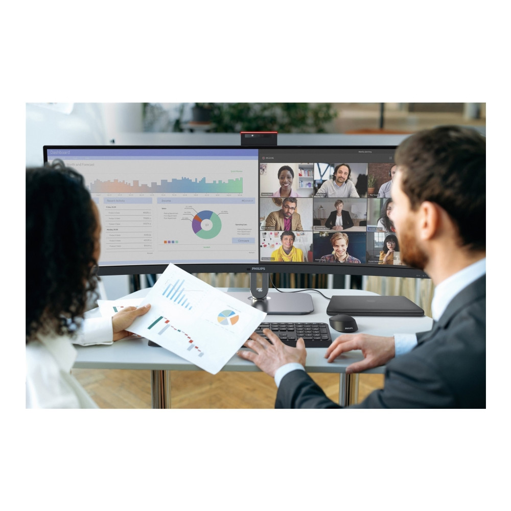 Produktbild för Philips 49B2U6903CH - 6000 Series - LED-skärm - böjd - 49" - HDR