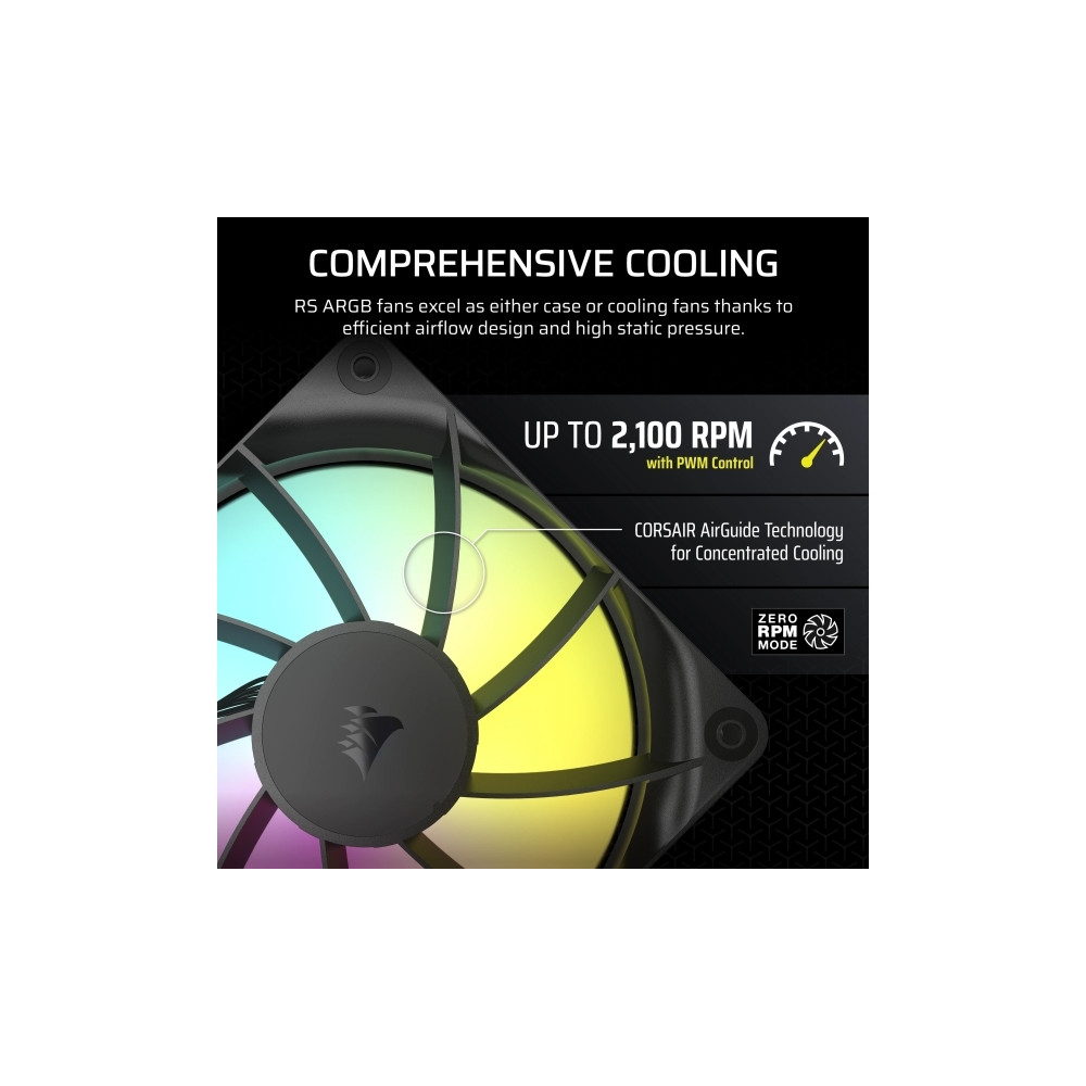 Produktbild för CORSAIR RS120 ARGB Triple Pack - lådfläkt