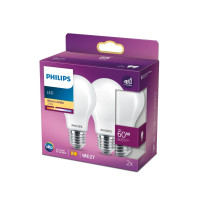 Produktbild för Philips - LED-glödlampa - form: A60 - glaserad finish - E27 - 7 W - varmt vitt ljus - 2700 K