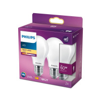 Produktbild för Philips - LED-glödlampa - form: A60 - glaserad finish - E27 - 7 W - varmt vitt ljus - 2700 K