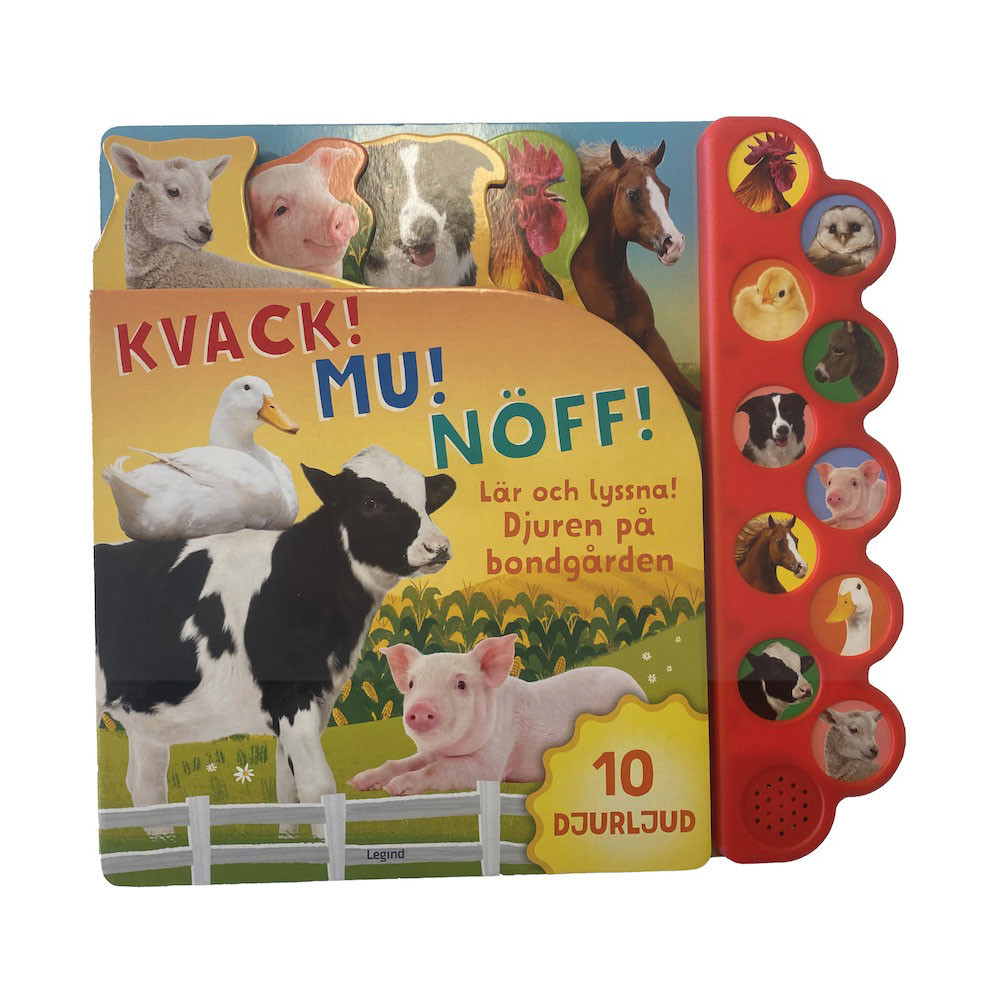 Produktbild för Lär och lyssna! Djuren på bondgården - med 10 djur!