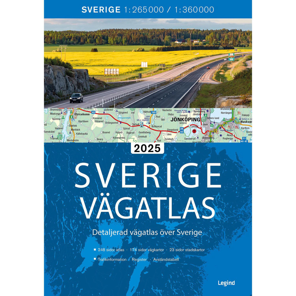Produktbild för Sverige vägatlas 2025