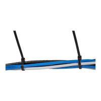 Produktbild för StarTech.com 10"(25cm) Cable Ties, 1/8"(4mm) wide, 2-5/8"(68mm) Bundle Diameter, 50lb(22kg) Tensile Strength, Nylon Self Locking Zip Ties w/Curved Tip, 94V-2/UL Listed, 1000 Pack, Black - Nylon 66 Plastic - TAA (CBMZT10BK) - kabelsamlare - TAA-kompatibel