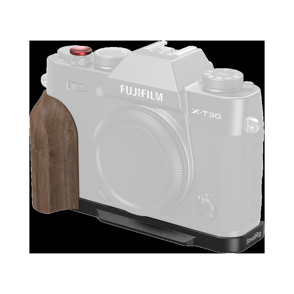 Produktbild för SmallRig 5666 L-Shaped Mount Plate with Wooden Handle for FUJIFILM X-T30 / T30 II / T30 III Black