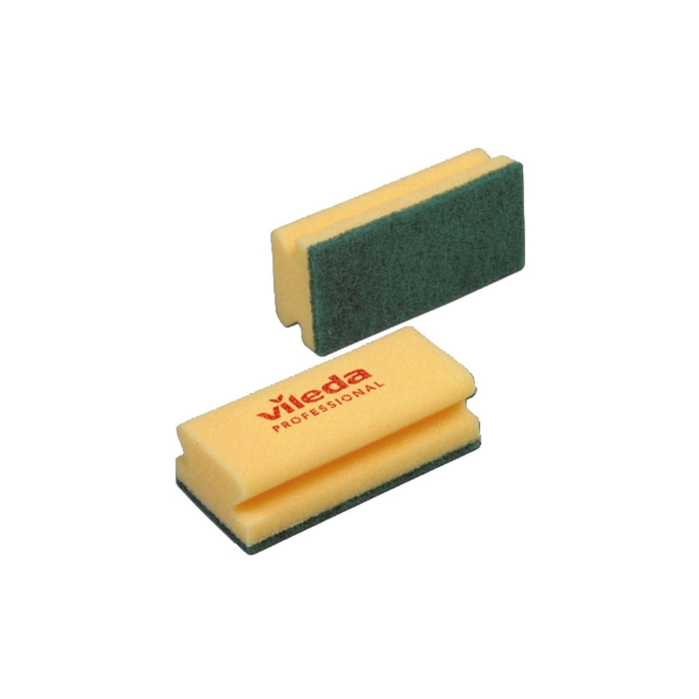 Produktbild för Skursvamp, Vileda, 15x7x5cm, grön, PA/PE/PP, grov skureffekt