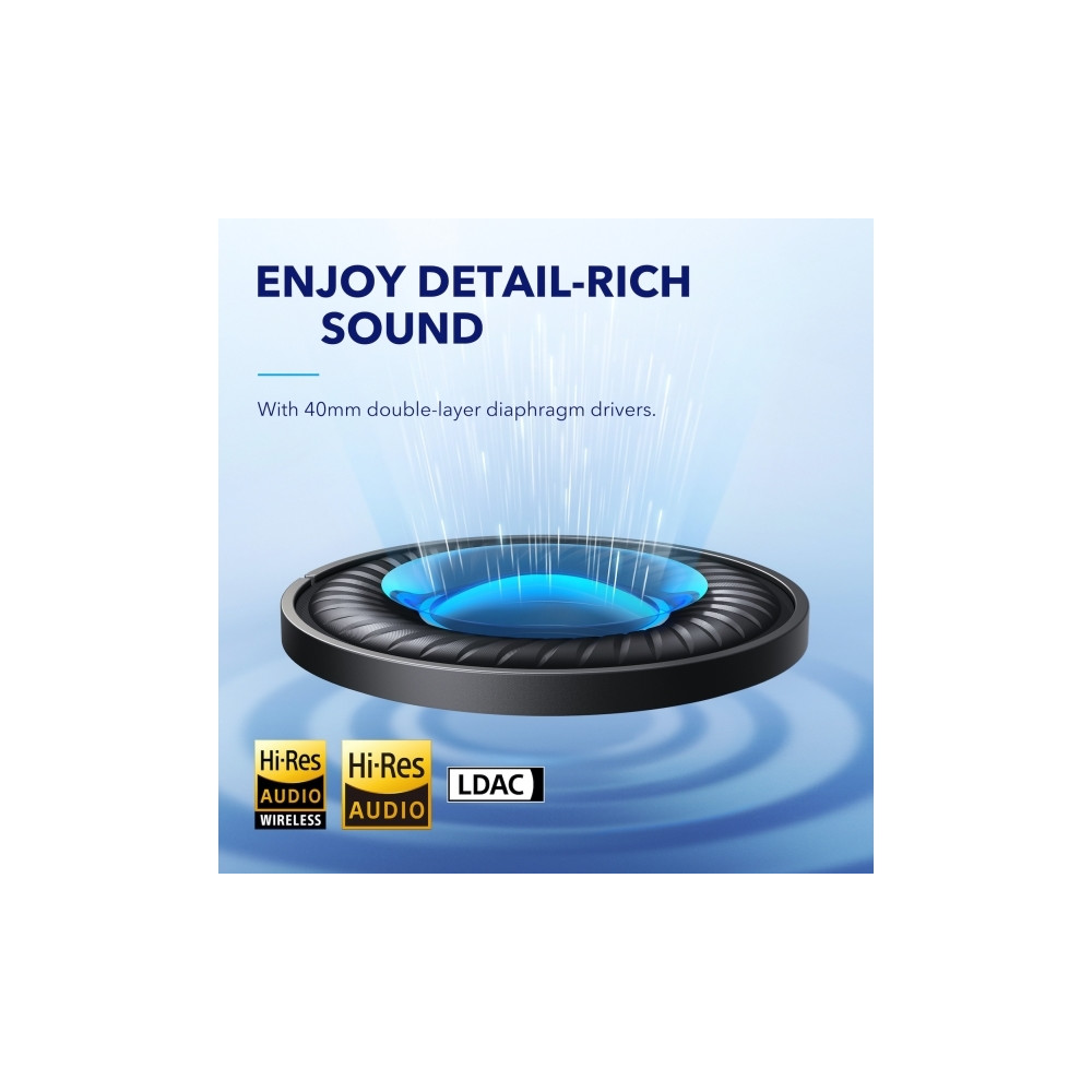 Produktbild för Soundcore Space Q45 - hörlurar med mikrofon - 3,5 mm kontakt