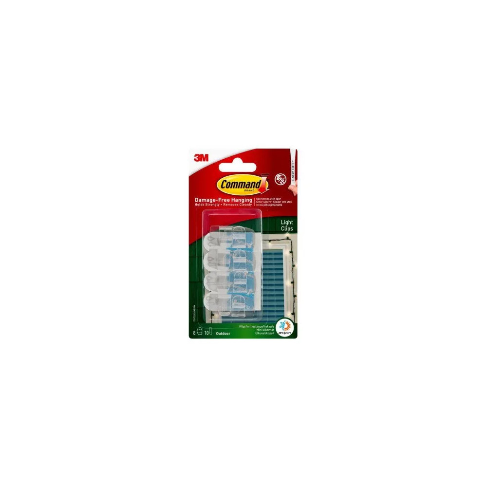 Produktbild för Command Clear Outdoor Light Clips with Foam Strips 17017CLR-...