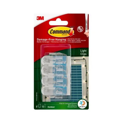 3M Command Clear Outdoor Light Clips with Foam Strips 17017CLR-...