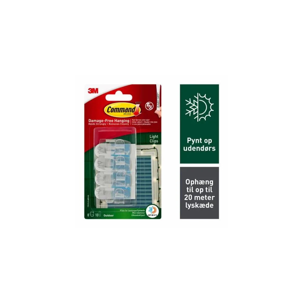 Produktbild för Command Clear Outdoor Light Clips with Foam Strips 17017CLR-...