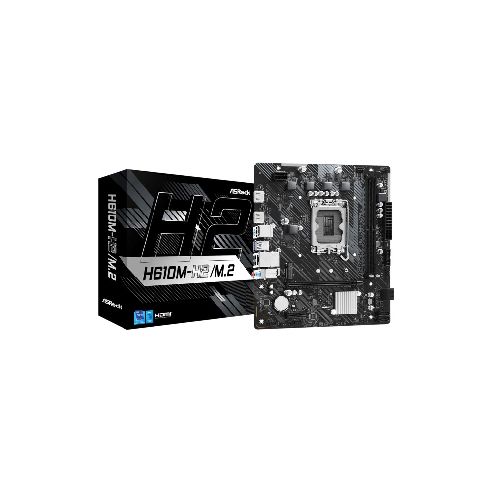 Produktbild för ASRock H610M-H2/M.2 - moderkort - micro ATX - LGA1700-uttag - H610