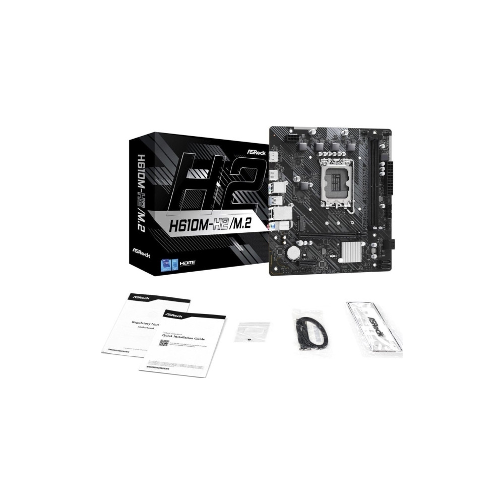 Produktbild för ASRock H610M-H2/M.2 - moderkort - micro ATX - LGA1700-uttag - H610