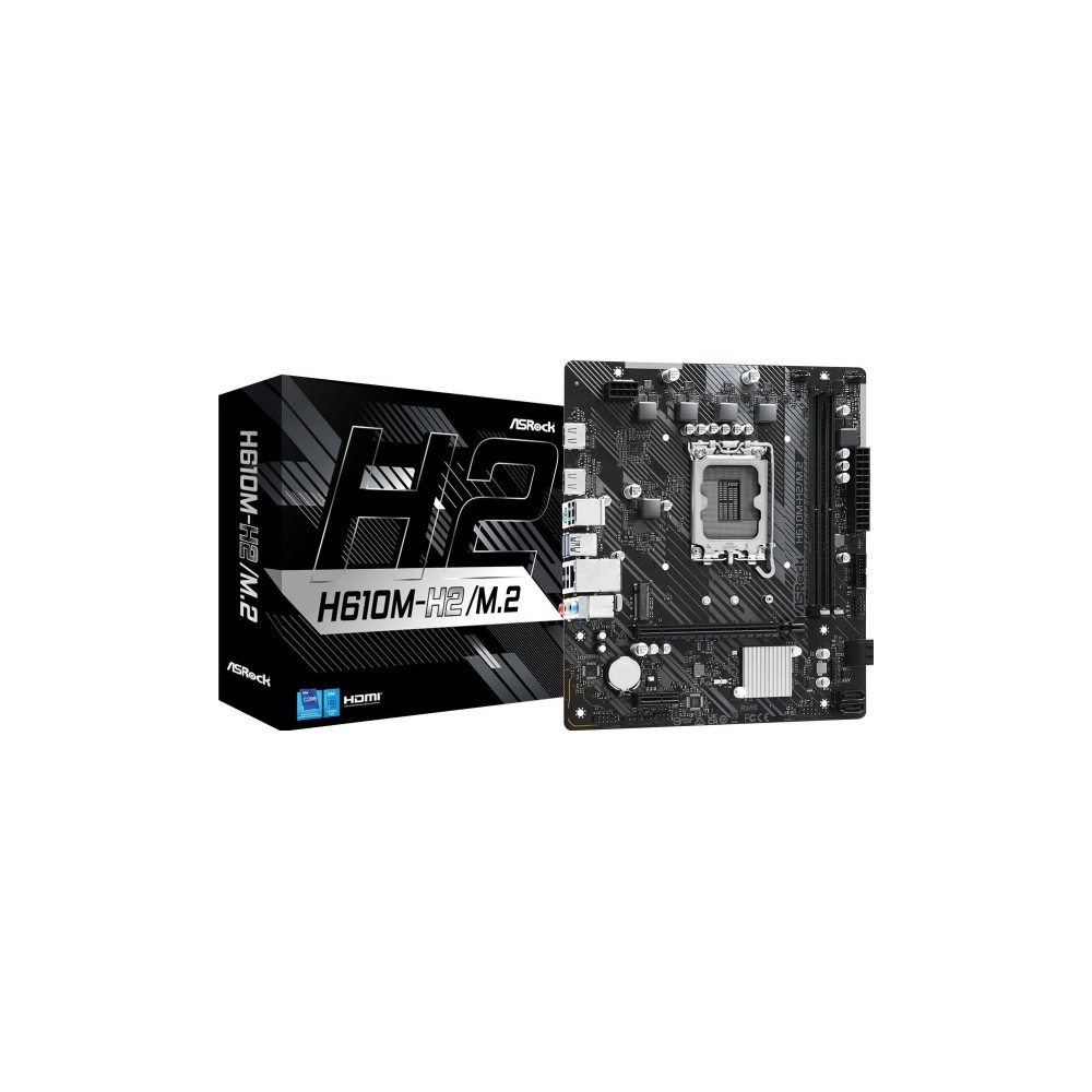 Produktbild för ASRock H610M-H2/M.2 - moderkort - micro ATX - LGA1700-uttag - H610