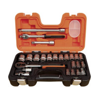 Produktbild för Bahco Hylsnyckelsats 1/2", Hylssats, 1/2", Metrisk, 18 huvud...