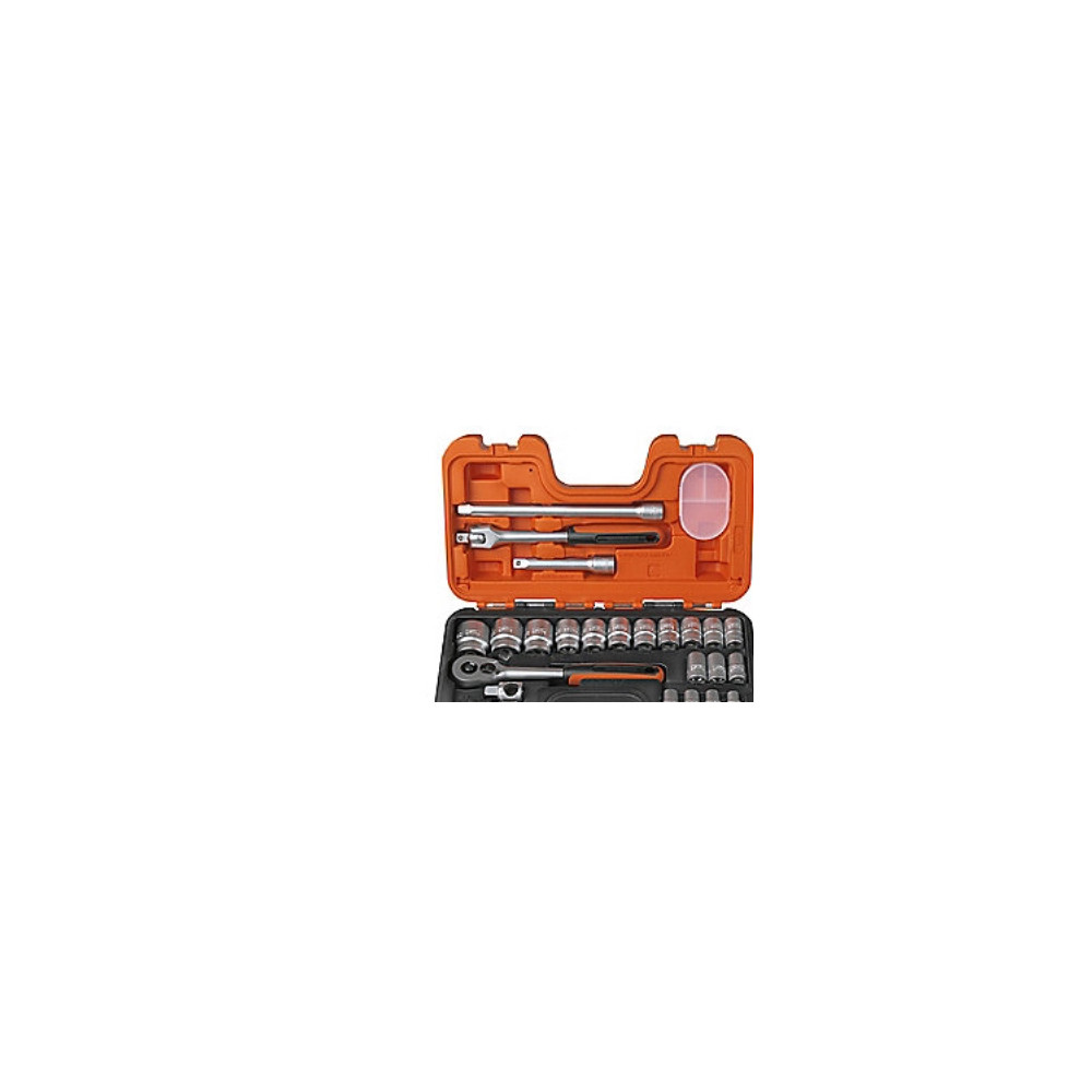 Produktbild för Bahco Hylsnyckelsats 1/2", Hylssats, 1/2", Metrisk, 18 huvud...