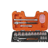 Produktbild för Bahco Hylsnyckelsats 1/2", Hylssats, 1/2", Metrisk, 18 huvud...