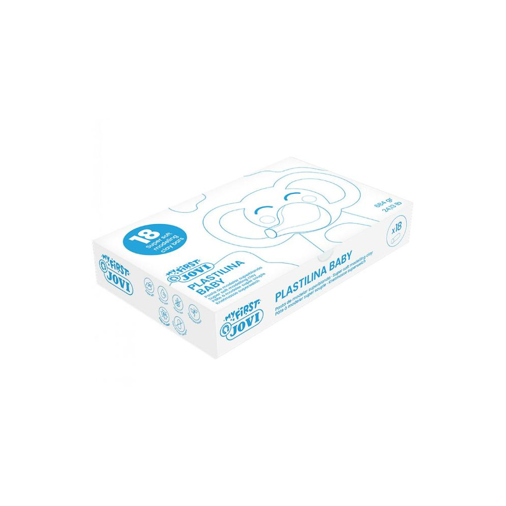 Produktbild för Modellera PLASTILINA Baby 18x38g röd