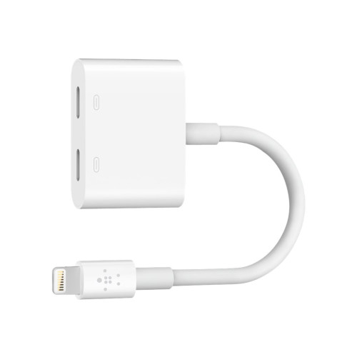 Belkin Components Belkin Lightning Audio + Charge RockStar - ljud-/laddningskabel - Lightning / ljud - 11.5 cm