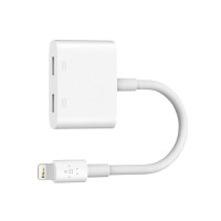 Produktbild för Belkin Lightning Audio + Charge RockStar - ljud-/laddningskabel - Lightning / ljud - 11.5 cm