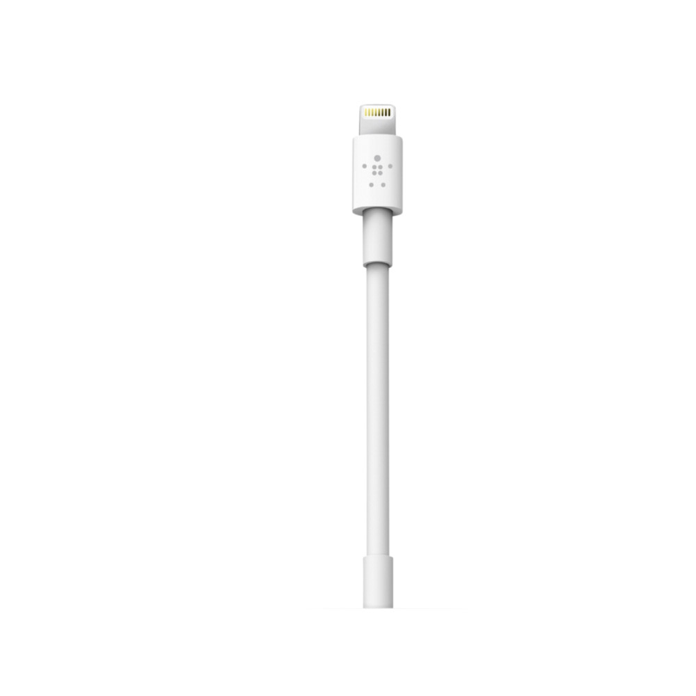 Produktbild för Belkin Lightning Audio + Charge RockStar - ljud-/laddningskabel - Lightning / ljud - 11.5 cm