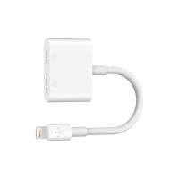 Produktbild för Belkin Lightning Audio + Charge RockStar - ljud-/laddningskabel - Lightning / ljud - 11.5 cm