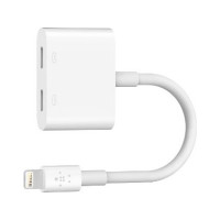 Produktbild för Belkin Lightning Audio + Charge RockStar - ljud-/laddningskabel - Lightning / ljud - 11.5 cm