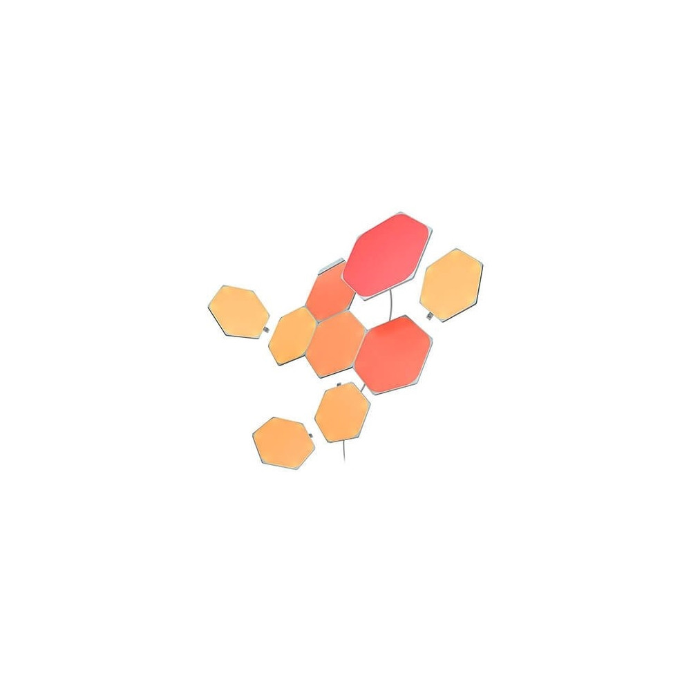 Produktbild för Nanoleaf Shapes Smarter Kit - trådlös belysningsuppsättning - LED x 9 - 2 W - 16 miljoner färger - 1200-6500 K - sexhörning