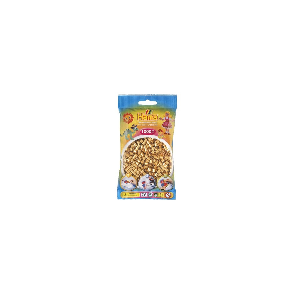 Produktbild för Hama midi pärlor guld (1000 st)