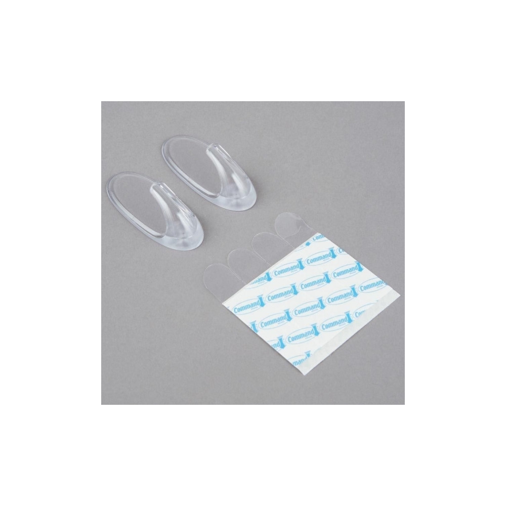 Produktbild för 3M krokar för dörr 2 st utomhus i transparent plast 17091 Co...