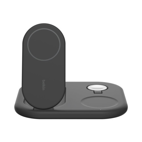 Belkin Components Belkin BoostCharge 3-in-1 trådlöst laddställ - magnetisk, hopfällbar, med Qi2 - + växelströmsadapter - 15 watt