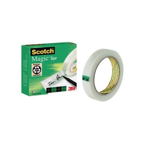 3M Tejp Scotch Magic, osynlig tejp, 19 mm x 66 m, förpackning m...