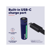 Produktbild för Trust batteri - USB-C - 2 x AA-typ