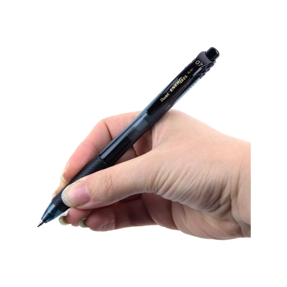 Produktbild för Gelpenna Pentel BL107, 0,7 mm, påfyllbar, svart, förpackning...