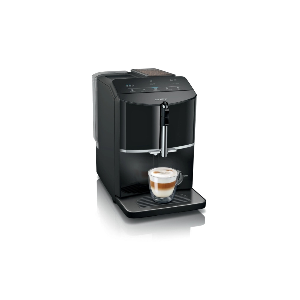 Produktbild för Siemens EQ.300 TF301E19 - automatisk kaffekokare med mjölkskummare - 15 bar - pianosvart