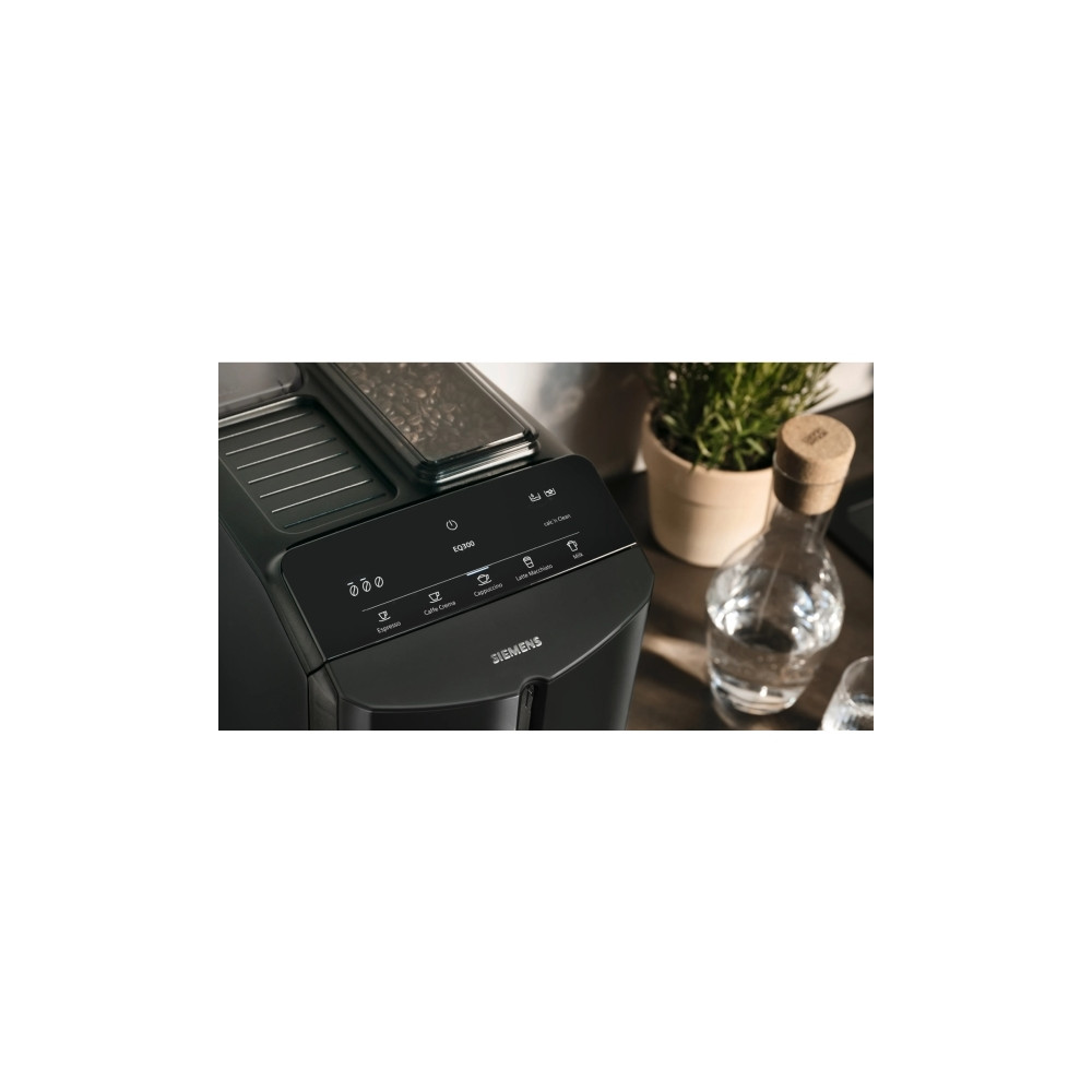 Produktbild för Siemens EQ.300 TF301E19 - automatisk kaffekokare med mjölkskummare - 15 bar - pianosvart