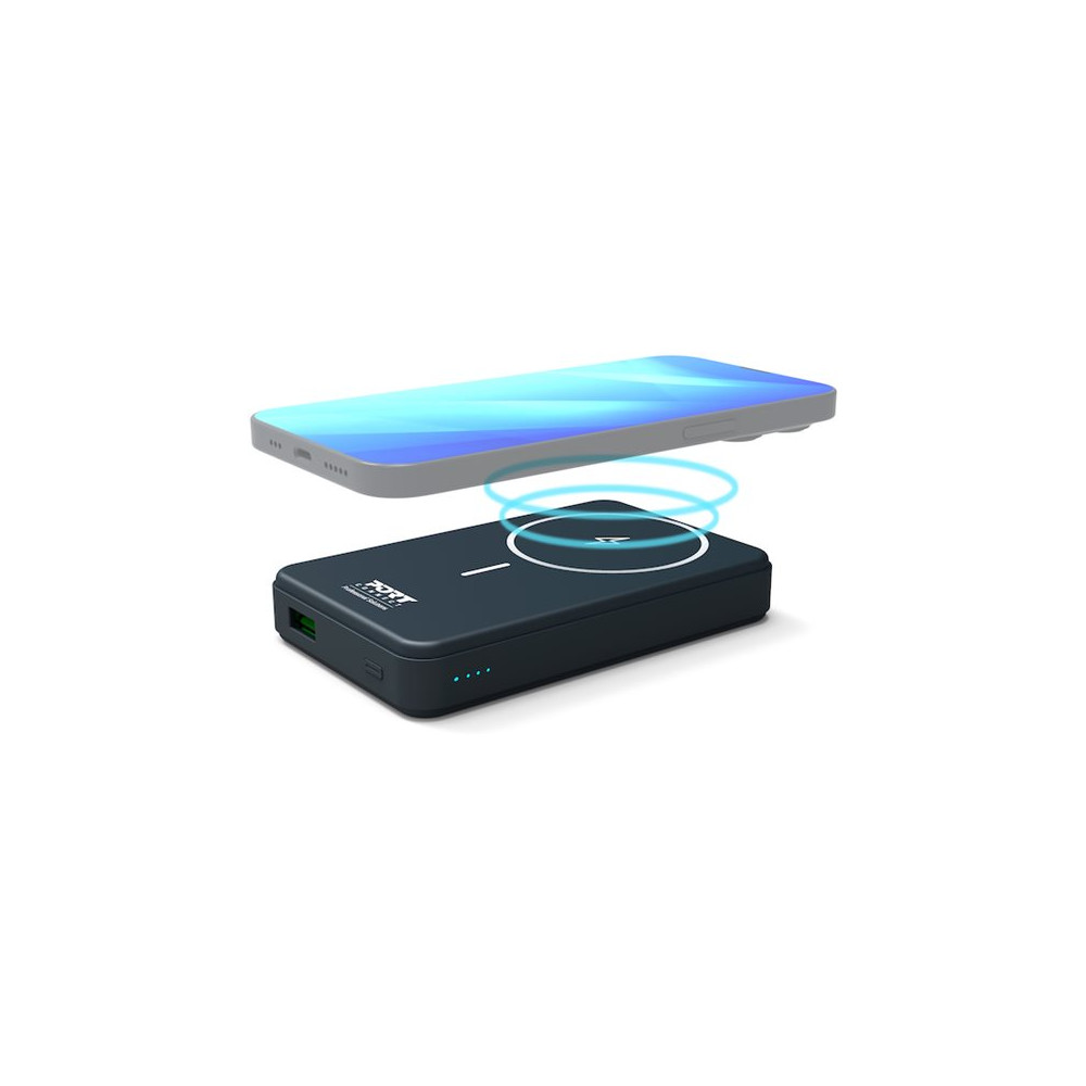 Produktbild för PORT Connect trådlös powerbank - Li-pol - USB typ A, USB-C - 20 Watt