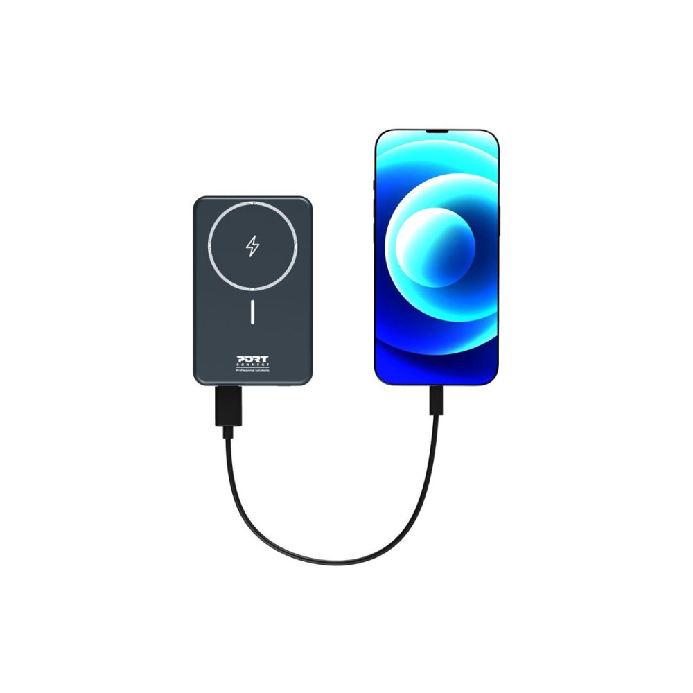 Produktbild för PORT Connect trådlös powerbank - Li-pol - USB typ A, USB-C - 20 Watt