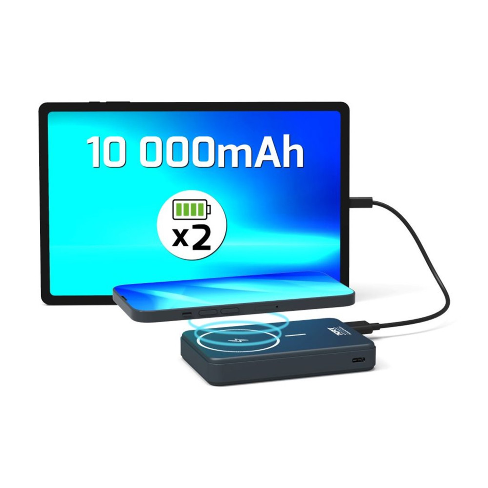 Produktbild för PORT Connect trådlös powerbank - Li-pol - USB typ A, USB-C - 20 Watt
