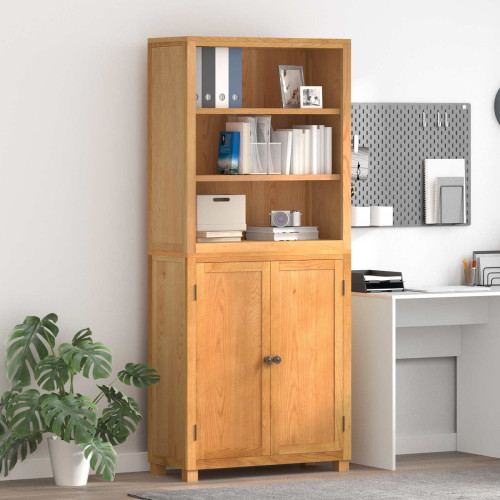 vidaXL Förvaringsmöbelset 2 st Naturlig 80 x 35 x 185 cm Massivt Ekträ