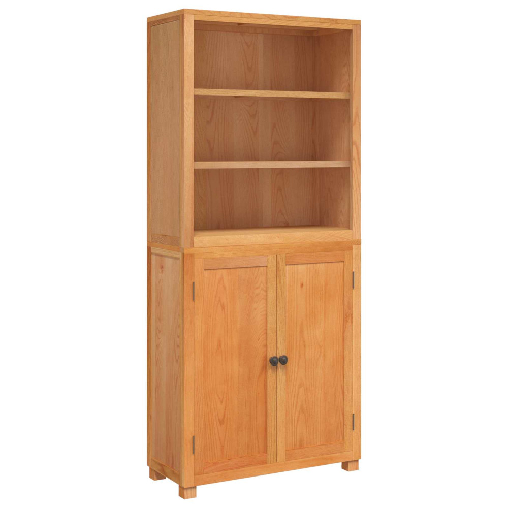 Produktbild för Förvaringsmöbelset 2 st Naturlig 80 x 35 x 185 cm Massivt Ekträ
