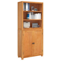 Produktbild för Förvaringsmöbelset 2 st Naturlig 80 x 35 x 185 cm Massivt Ekträ