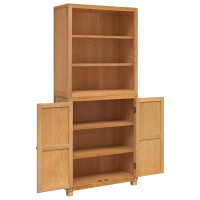 Produktbild för Förvaringsmöbelset 2 st Naturlig 80 x 35 x 185 cm Massivt Ekträ