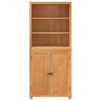 Produktbild för Förvaringsmöbelset 2 st Naturlig 80 x 35 x 185 cm Massivt Ekträ