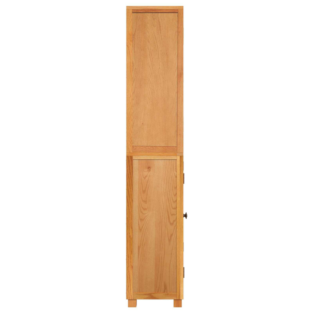 Produktbild för Förvaringsmöbelset 2 st Naturlig 80 x 35 x 185 cm Massivt Ekträ