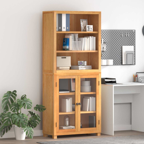 vidaXL Förvaringsmöbelset 2 st Naturlig 80 x 35 x 185 cm Massivt Ekträ