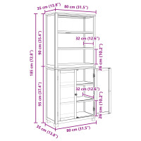 Produktbild för Förvaringsmöbelset 2 st Naturlig 80 x 35 x 185 cm Massivt Ekträ