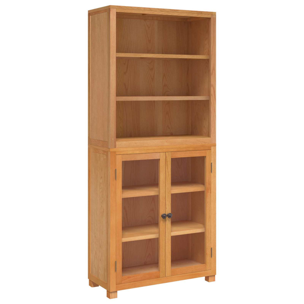 Produktbild för Förvaringsmöbelset 2 st Naturlig 80 x 35 x 185 cm Massivt Ekträ