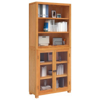 Produktbild för Förvaringsmöbelset 2 st Naturlig 80 x 35 x 185 cm Massivt Ekträ