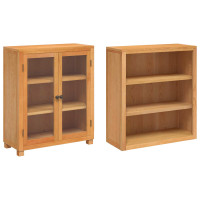 Produktbild för Förvaringsmöbelset 2 st Naturlig 80 x 35 x 185 cm Massivt Ekträ